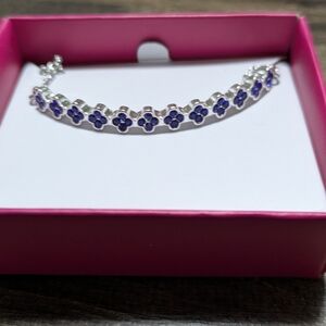 New Avon Silver and Blue Flower Bracelet